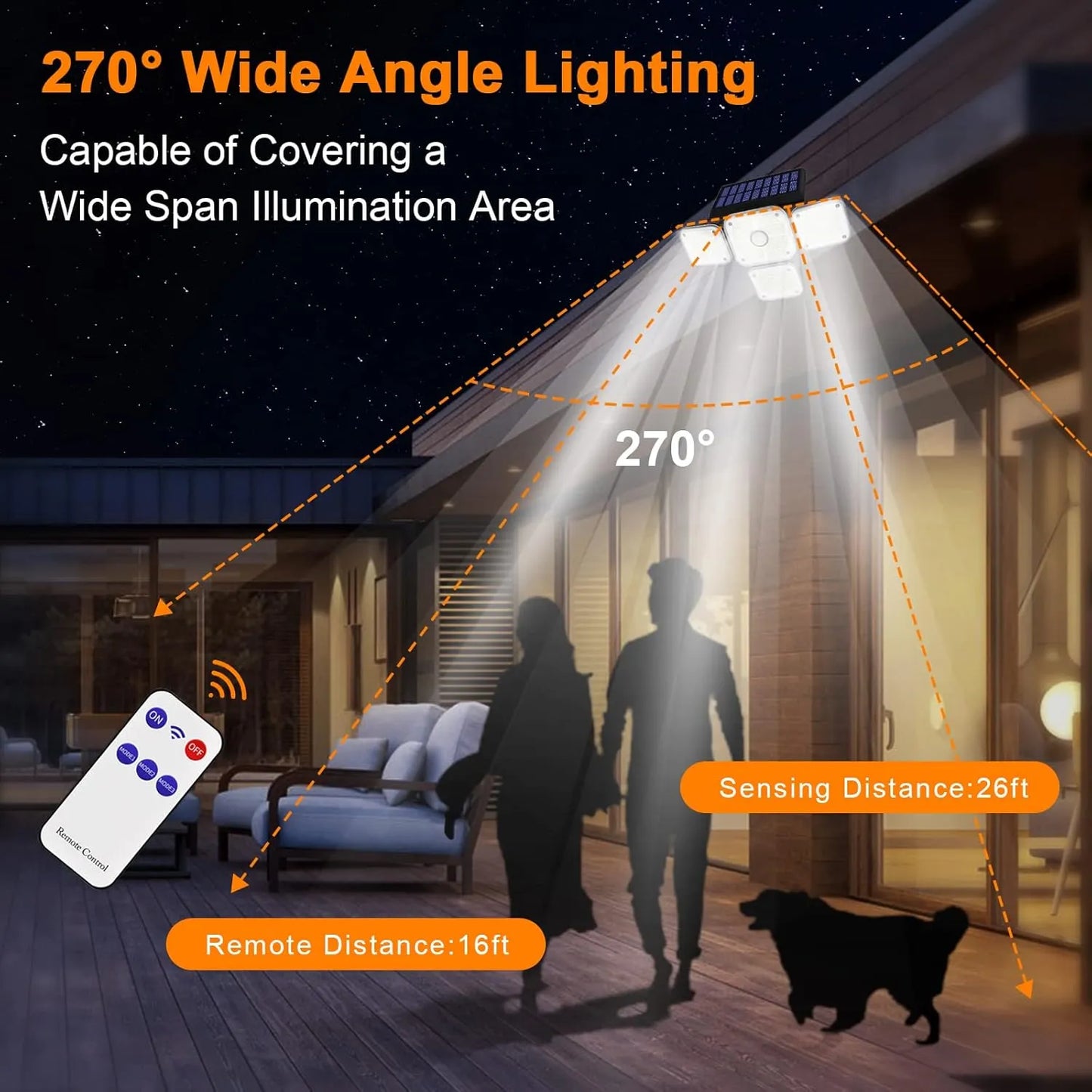 Lampara Solar Para Exteriores, 231 Led Con Sensor De Movimiento