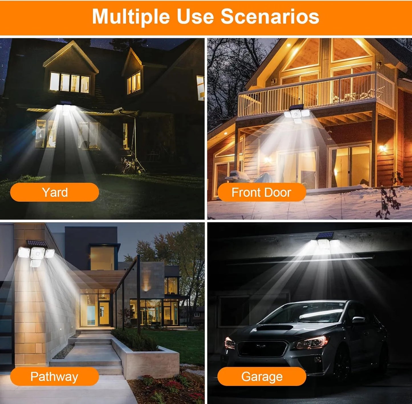Lampara Solar Para Exteriores, 231 Led Con Sensor De Movimiento