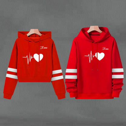 Buso Buzo Hoodie Corazon Rojo