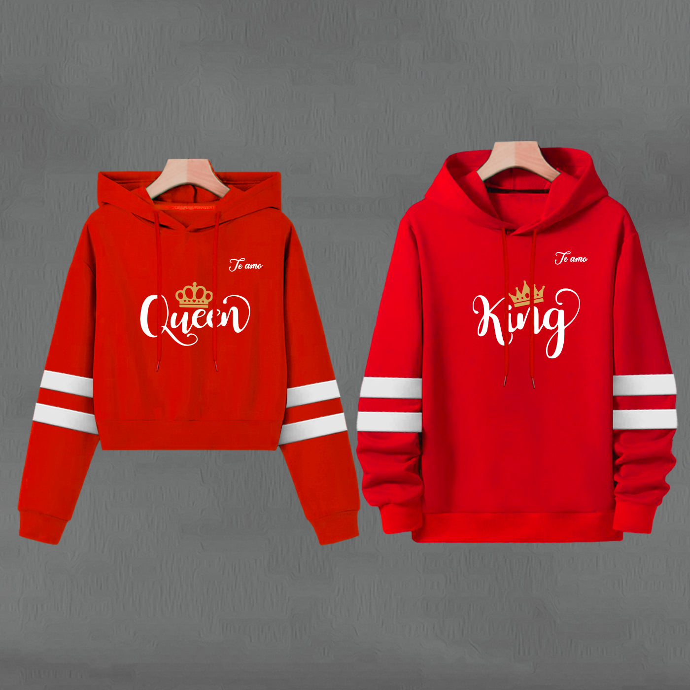 Buso Buzo Hoodie king y queen Rojo