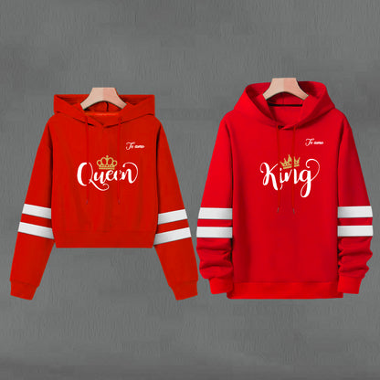 Buso Buzo Hoodie king y queen Rojo