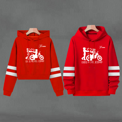 Buso Buzo Hoodie Moto frase Rojo