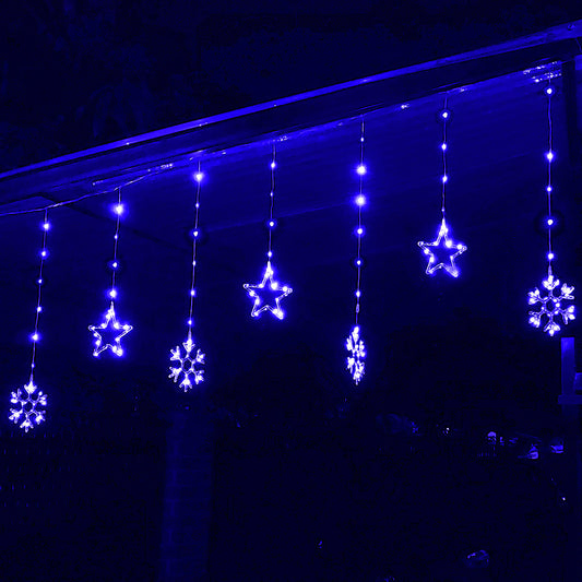 Luces Led Estrellas y Copos 260 Luces 3m Navidad Azul 1629AZ