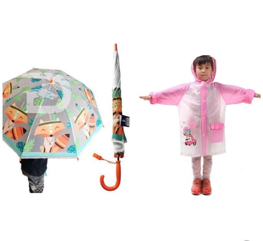 Combo Chaqueta Impermeable Y Sombrilla