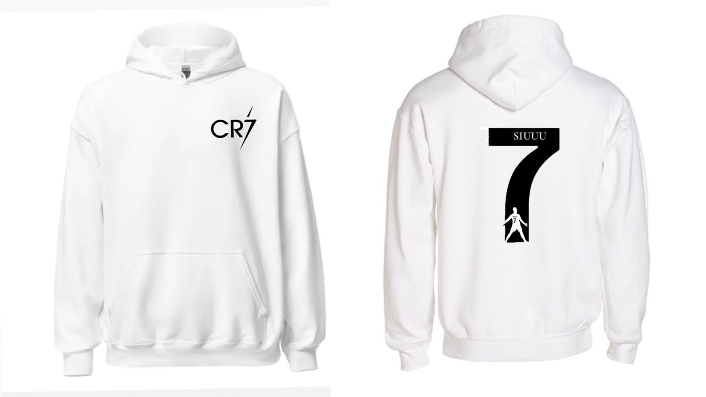 Buso Buzo Hoodie Blanco Cr7 Siuuu