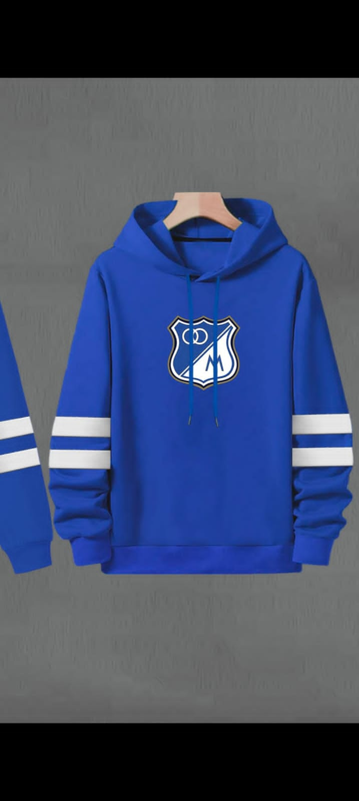 Buzo Buso Hoodie Azul Millonarios