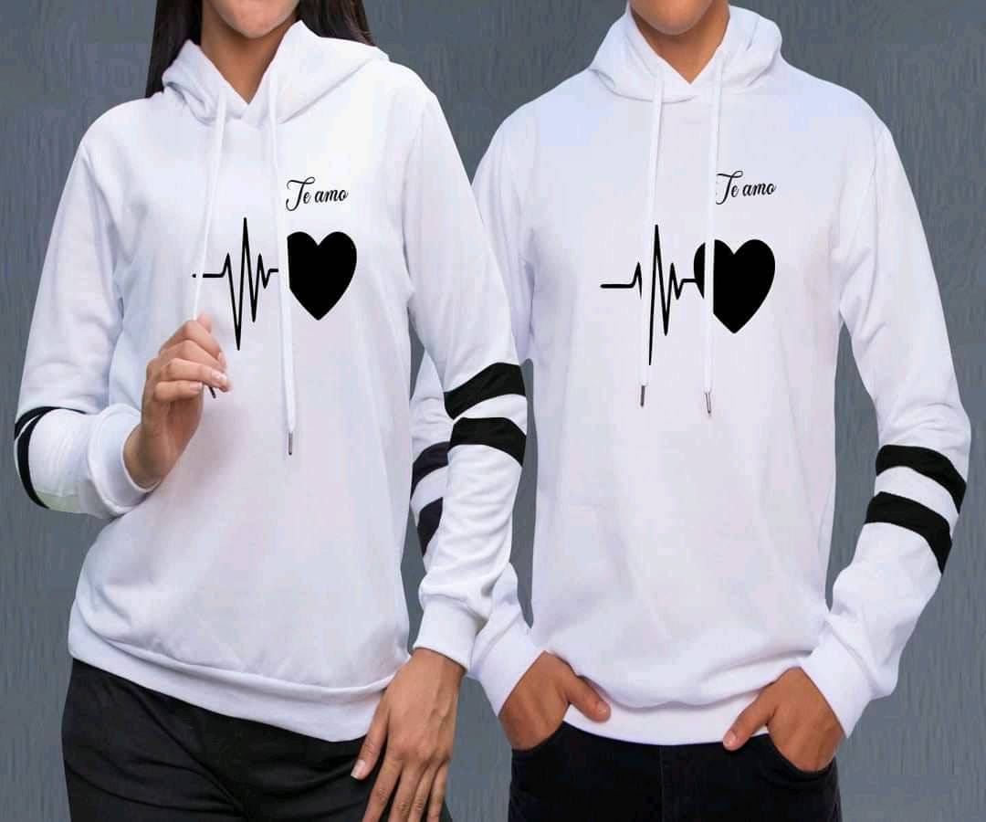 Buzo Buso Hoodie Corazón Eléctrico Blanco