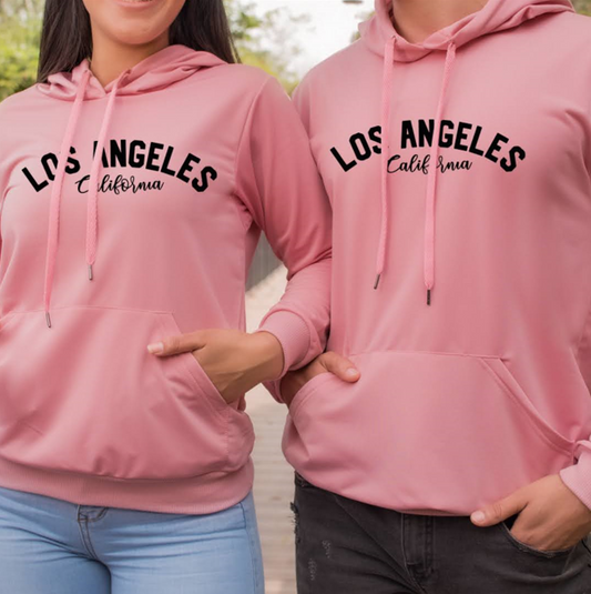 Buzo Buso Hoodie Pareja Rosa California