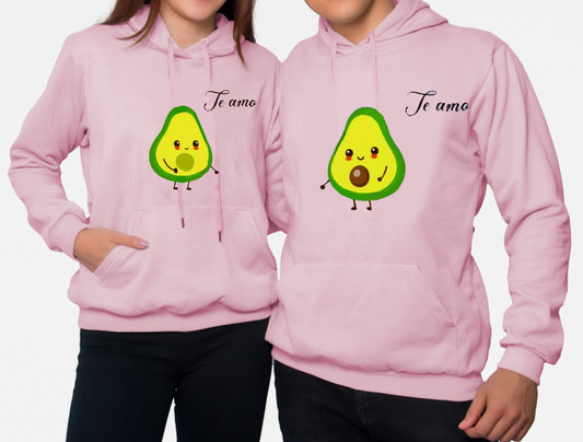 Buzo Buso Hoodie Pareja Rosado Aguacate