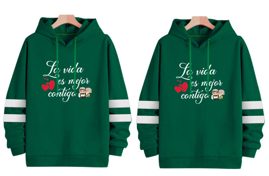 Buzo Buso Hoodie Carl y Ellie Verde