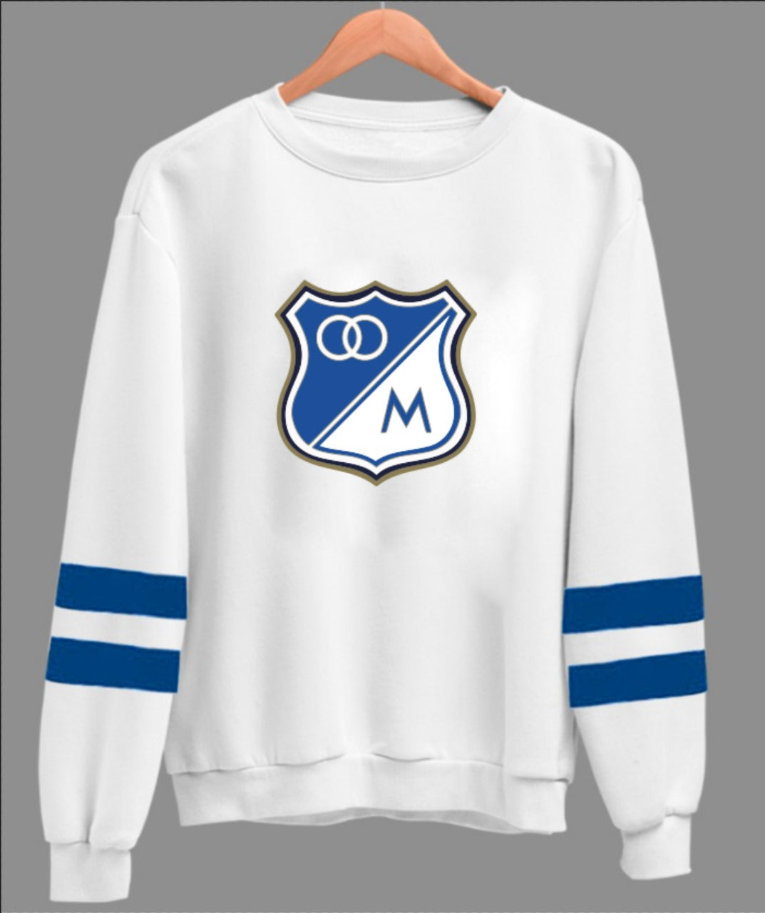 Buzo Hoodie Blanco Deportivo Millonarios