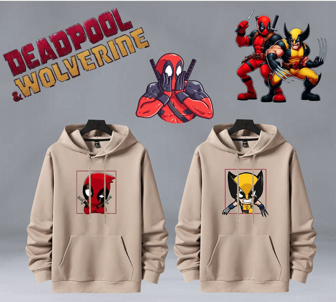 Buzo Hoodie en Pareja Dead Pool