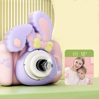 Cámara Digital Fotos Videos Para Niñas Funda Conejo Fresa