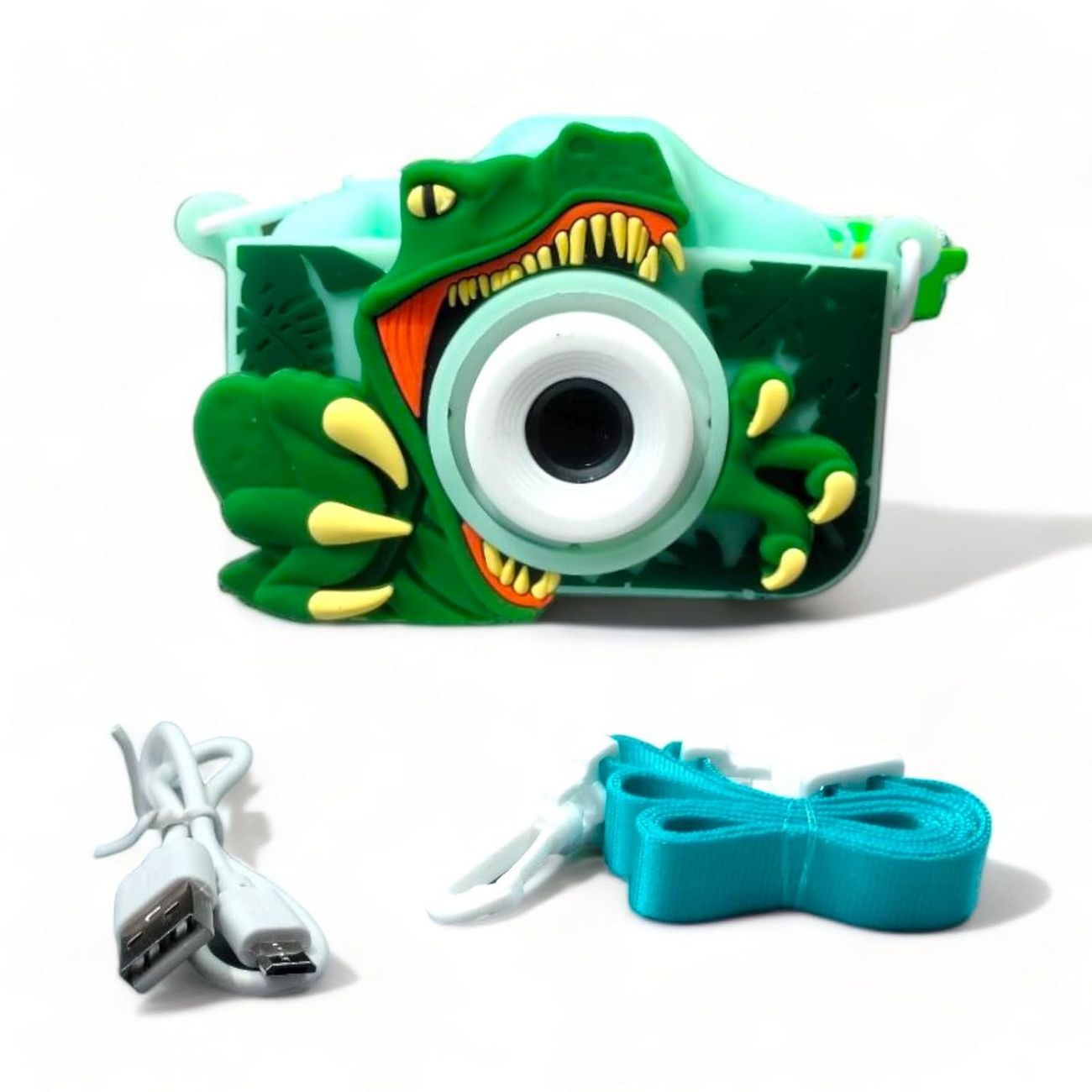 Cámara Digital Fotos Videos Para Niños Funda Dinosaurio