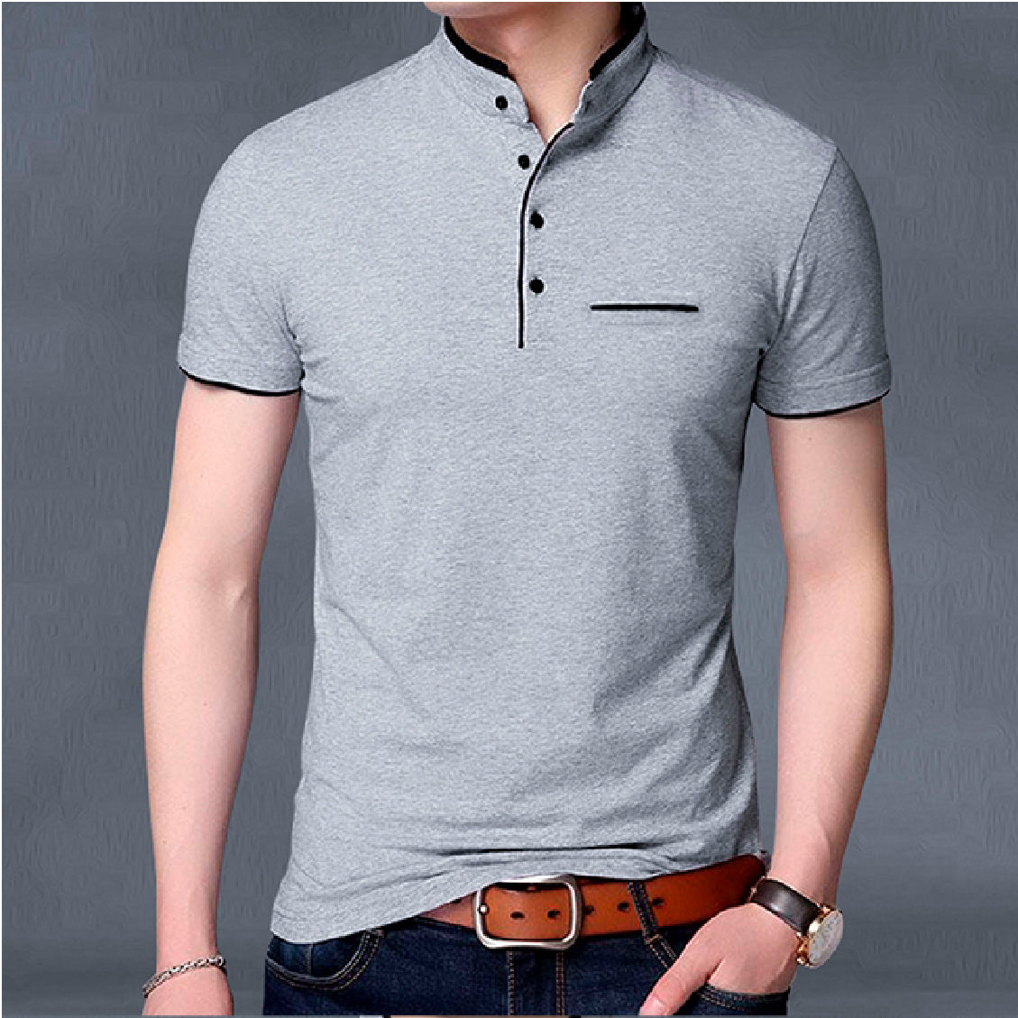 Camisa Buzo Polo Botones Manga Corta