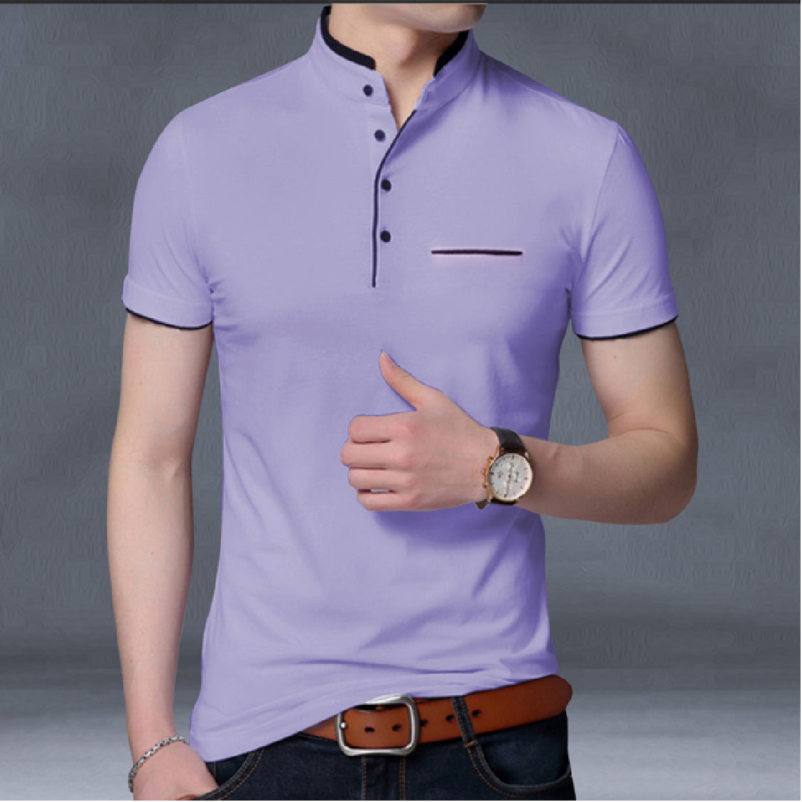 Camisa Buzo Polo Botones Manga Corta