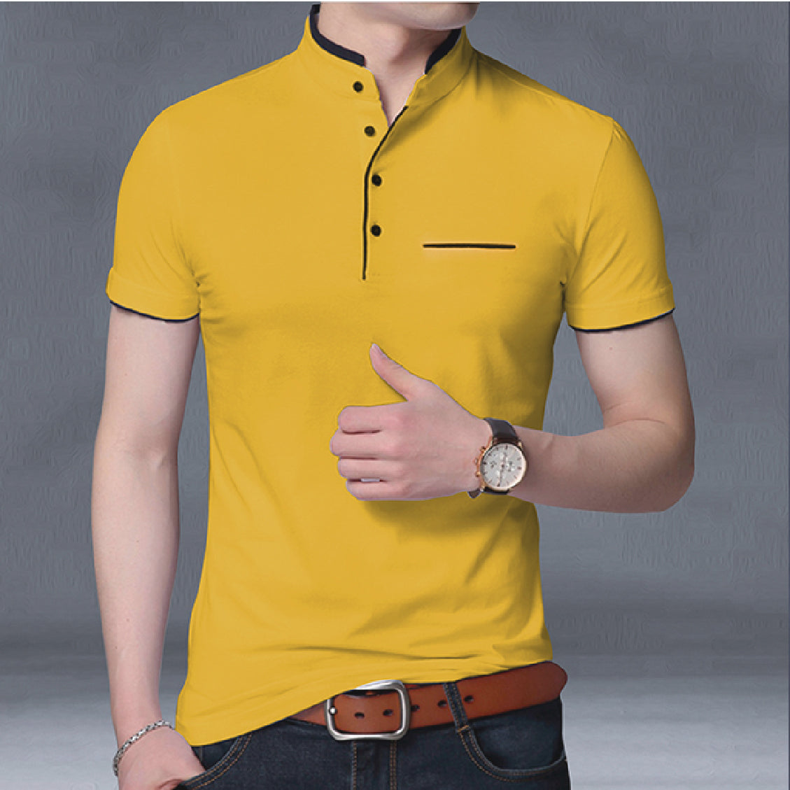 Camisa Buzo Polo Botones Manga Corta