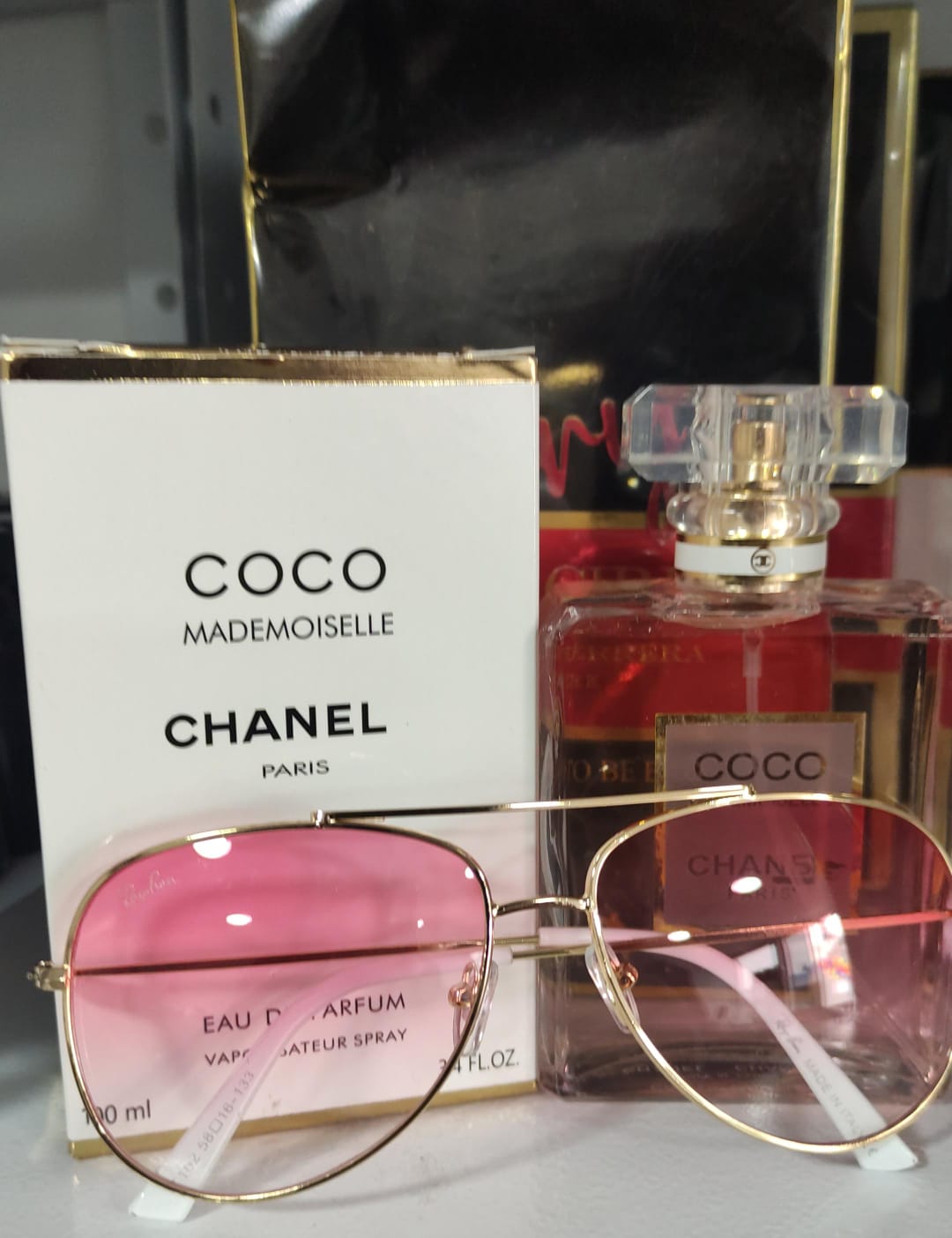 COMBO COCO MADEMOISELLE CHANEL + GAFAS RAYBAN ROSA PARA DAMA