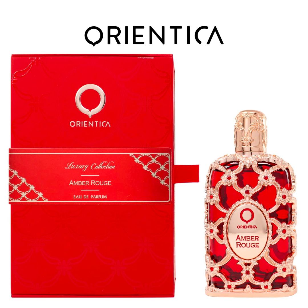 ORIENTICA AMBER ROUGE ESTUCHE DE LUJO Y FRASCO METALIZADO PERFUME