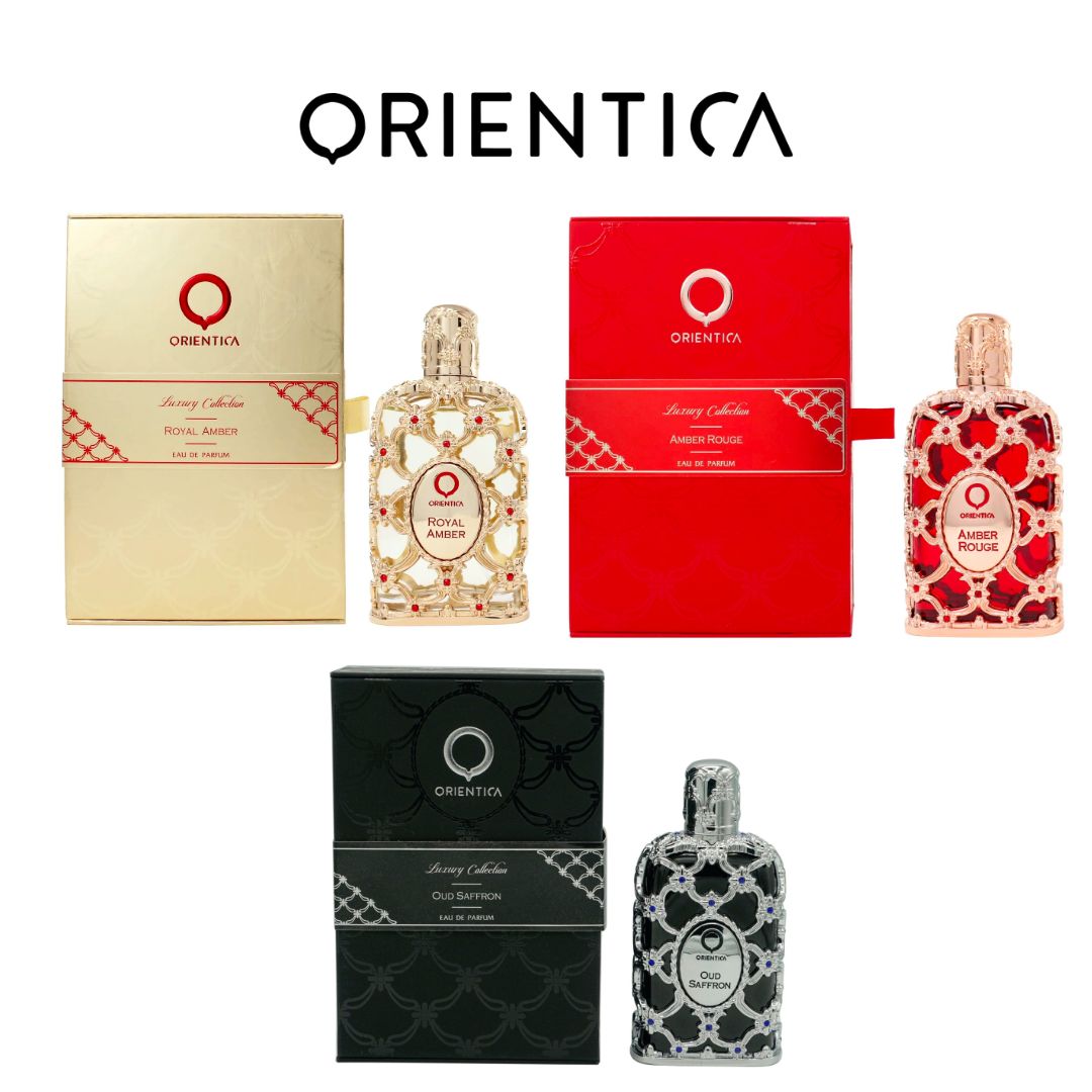 PROMO ORIENTICAS EN ESTUCHE DE LUJO ROYAL AMBER, AMBER ROUGE, OUD SAFFRON UNISEX  TODOS 100 ML PERFUMES