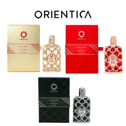 PROMO ORIENTICAS EN ESTUCHE DE LUJO ROYAL AMBER, AMBER ROUGE, OUD SAFFRON UNISEX  TODOS 100 ML PERFUMES