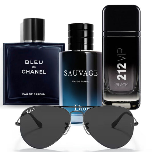 PERFUMES SAUVAGE+BLEU+VIPBLACK+GAFAS RAYBAN