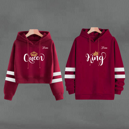 Buso Buzo Hoodie king y queen Rojo